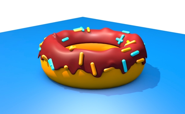 C4D甜甜圈建模渲染