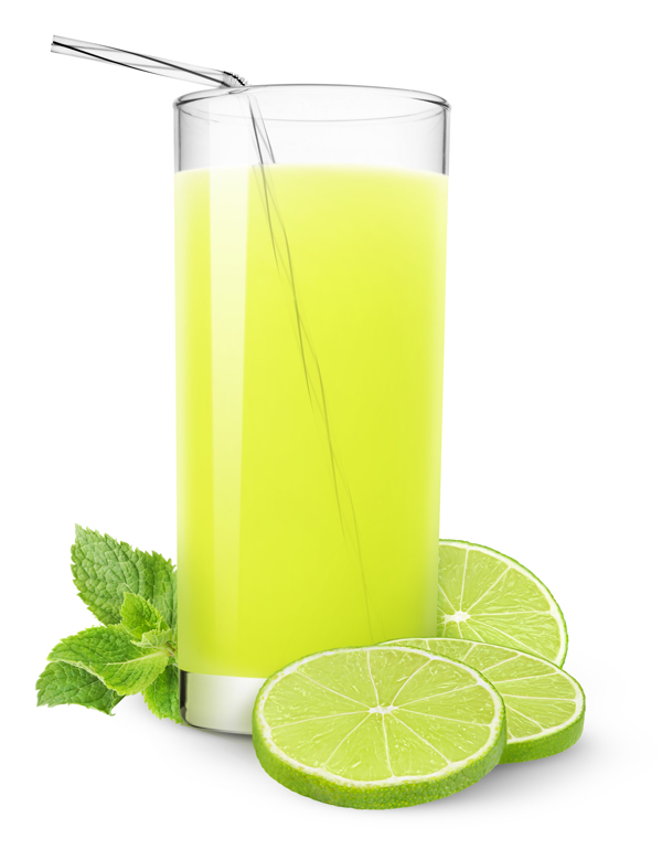柠檬汁与绿叶图片