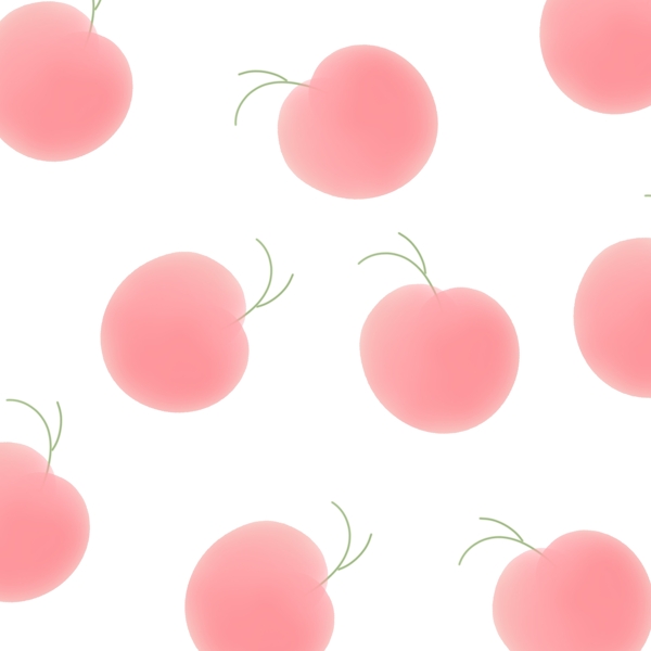 粉色清新手绘通用漂浮蜜桃水果背景