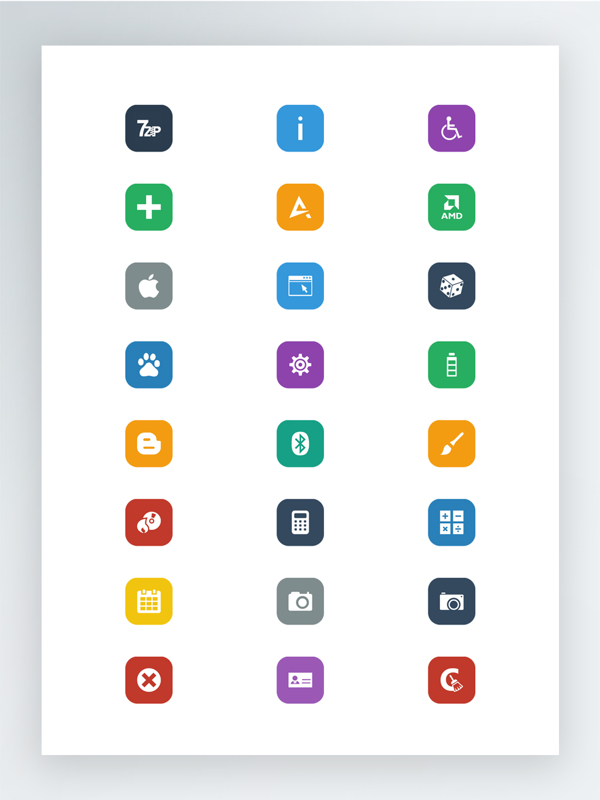 彩色app应用图标集扁平化圆角风格