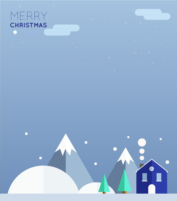 下雪矢量圣诞快乐海报背景素材