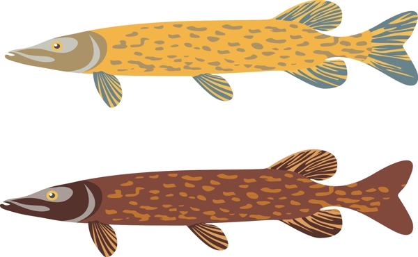 动物图案鱼造型元素