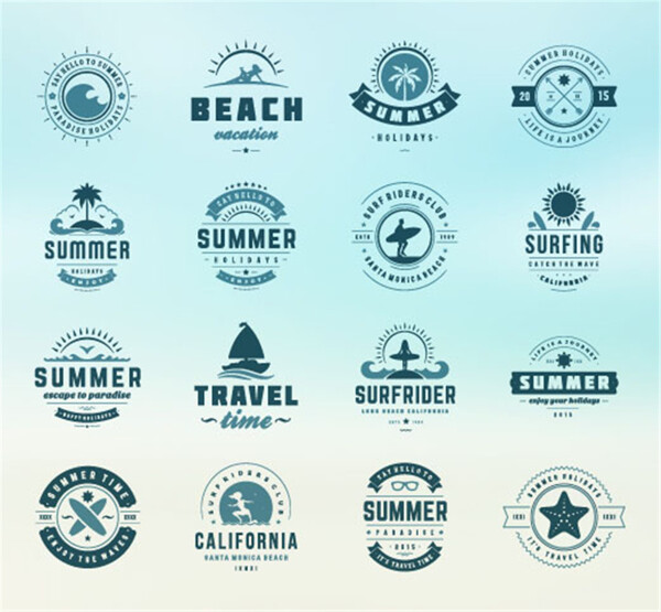 蓝色海滩旅游标签图片