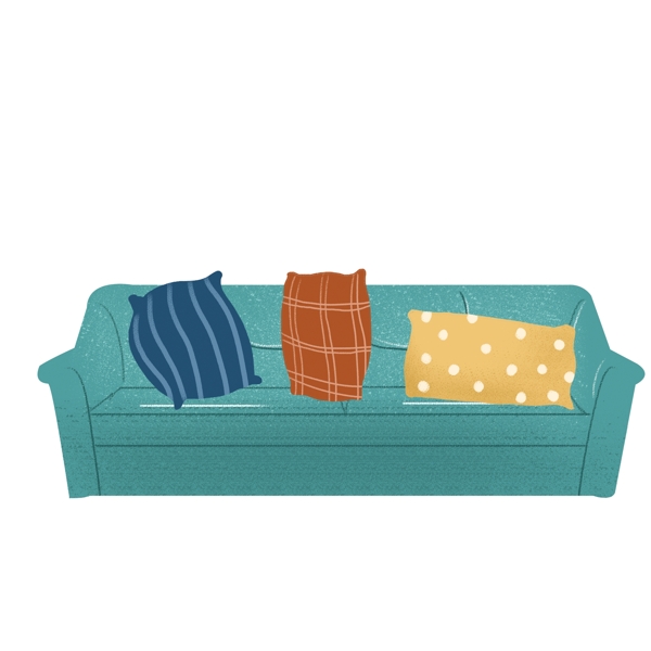 蓝色小清新沙发设计元素