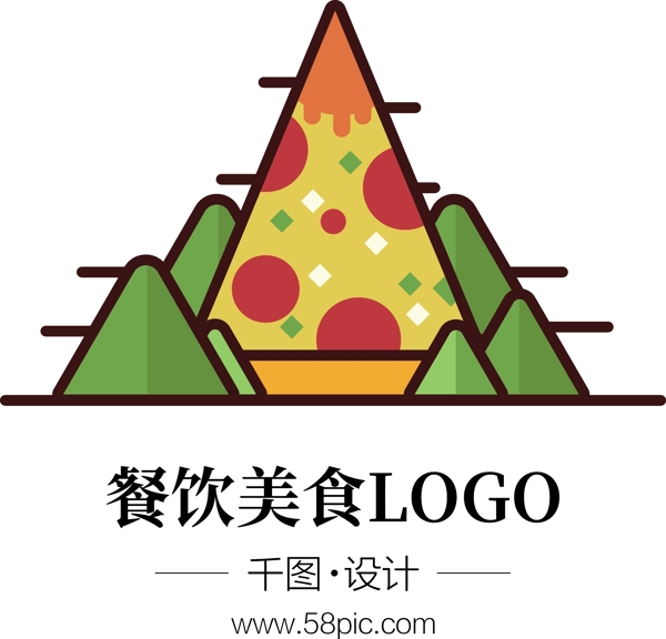餐饮美食西餐厅披萨店logo卡通披萨元素