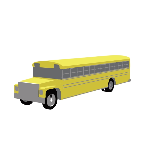 2.5D简约巴士交通元素