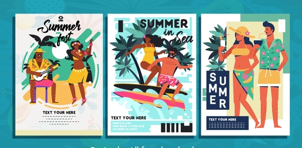 夏季度假男女海报图片
