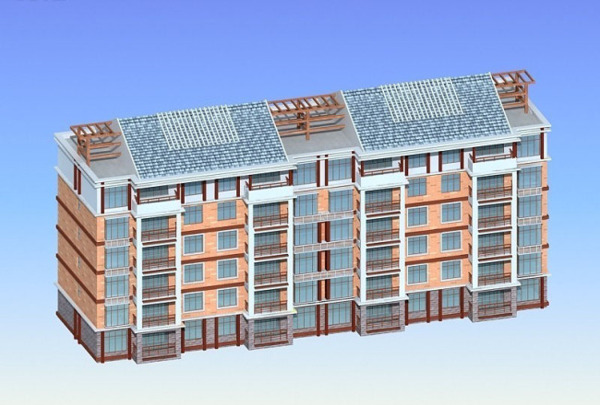 3D现代多层住宅区建筑模型设计