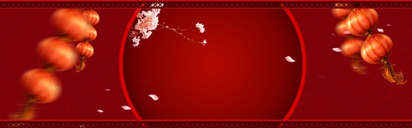 中国年新年年货节中国风banner背景