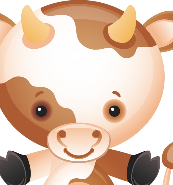 印花矢量图可爱卡通卡通动物十二生肖牛免费素材