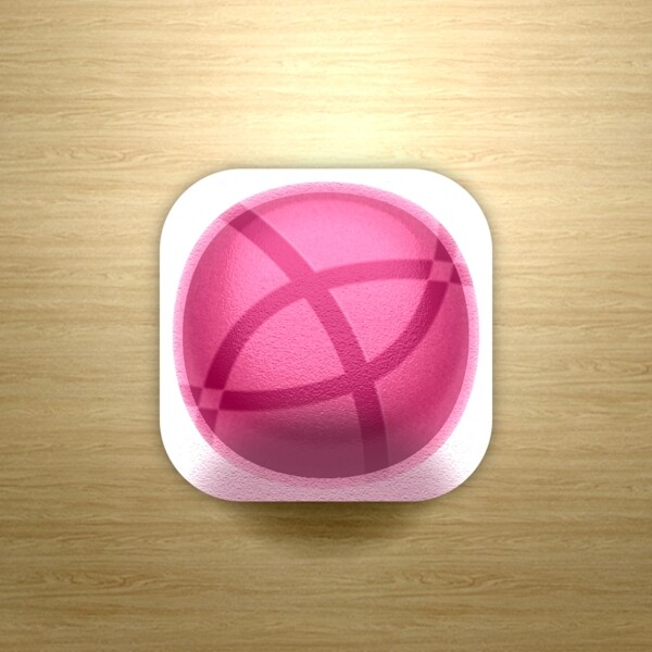 粉色木纹上的立体质感icon图标