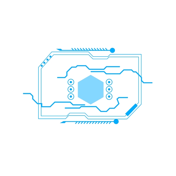 科技边框蓝色未来感矢量ai可商用元素