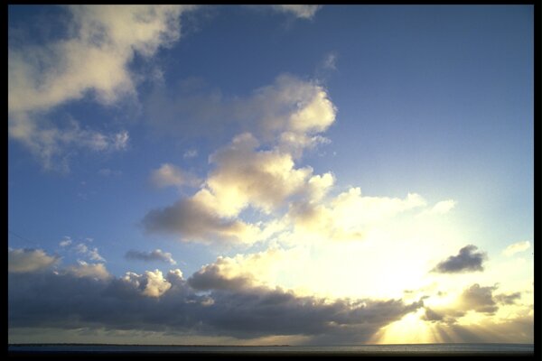 风景沙丘白云树林海水天空蓝天夕阳云海