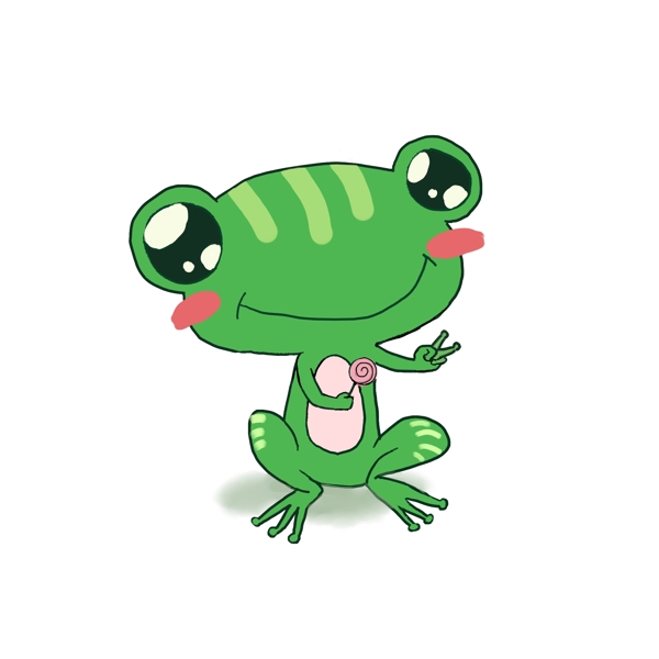 夏天小青蛙清新手绘可爱卡通免抠素材