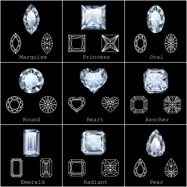 璀璨钻石矢量素材