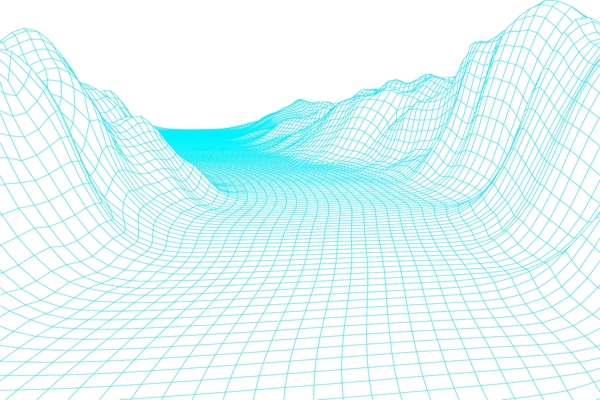 蓝色网格科技感抽象地面线条矢量元素
