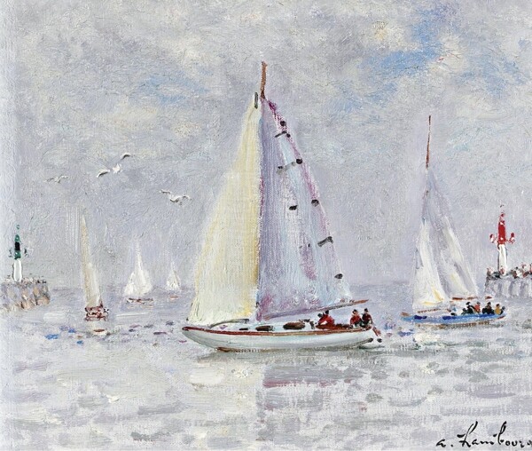 AndreHambourgTheSailerDeauville1978.jpeg画家风景画静物油画建筑油画装饰画