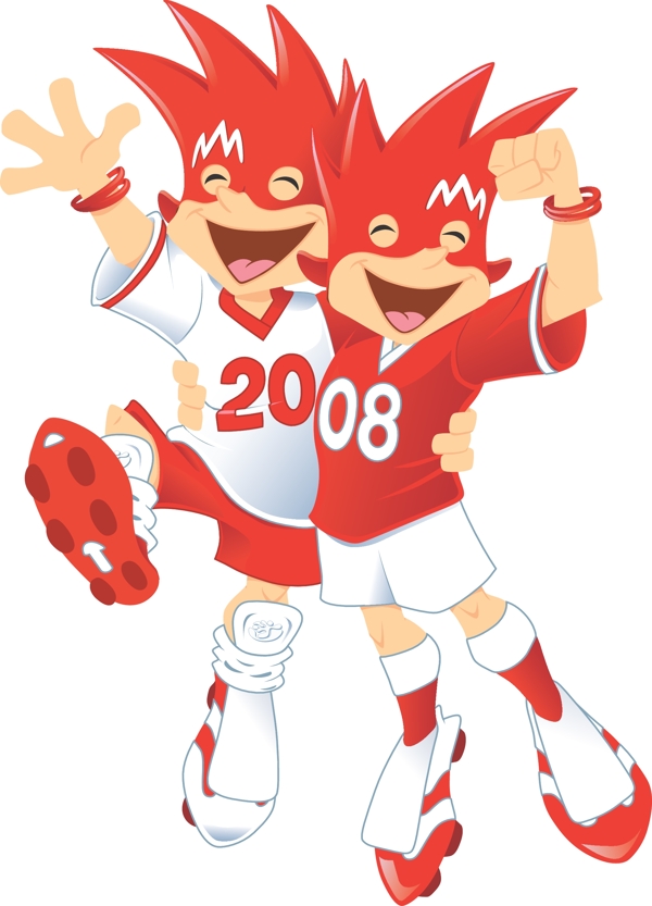 2008欧洲杯euro2008吉祥物矢量素材下载
