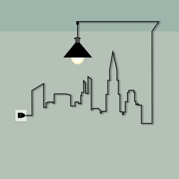城市电灯矢量背景素材