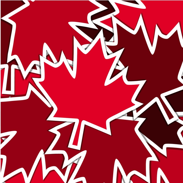 加拿大天卡贴纸散射矢量格式