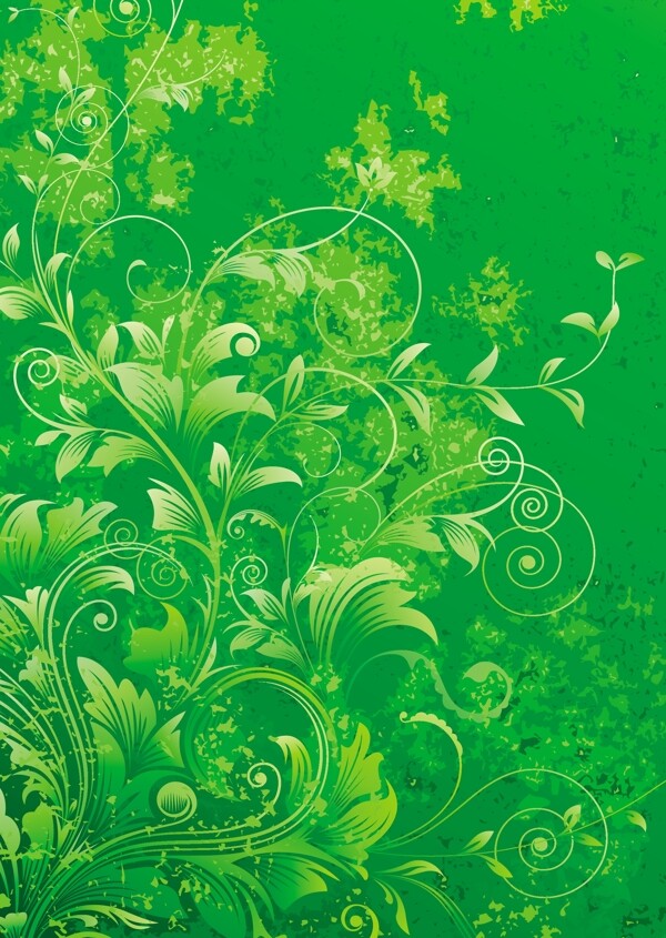 绿色花纹背景素材