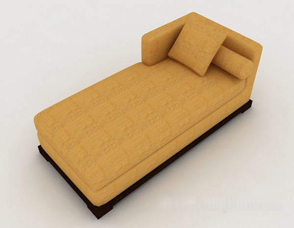 黄色方形沙发3d模型下载