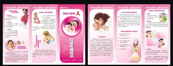 预防艾滋病母婴传播知识宣传三折页图片