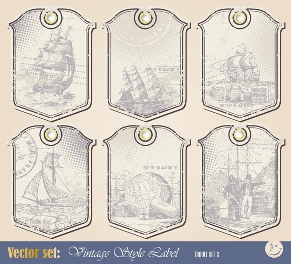 怀旧航海标签吊牌图片