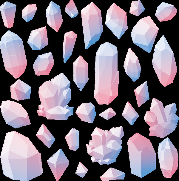 一组粉蓝钻石设计素材