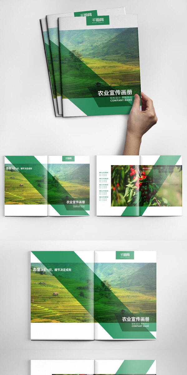 创意绿色农业宣传画册设计PSD模板