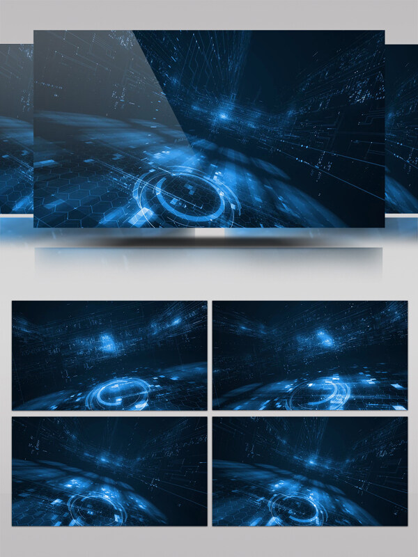 蓝色大气科技数据背景AE模板