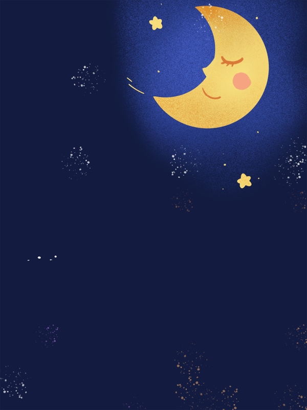 夜晚浪漫星星月亮背景