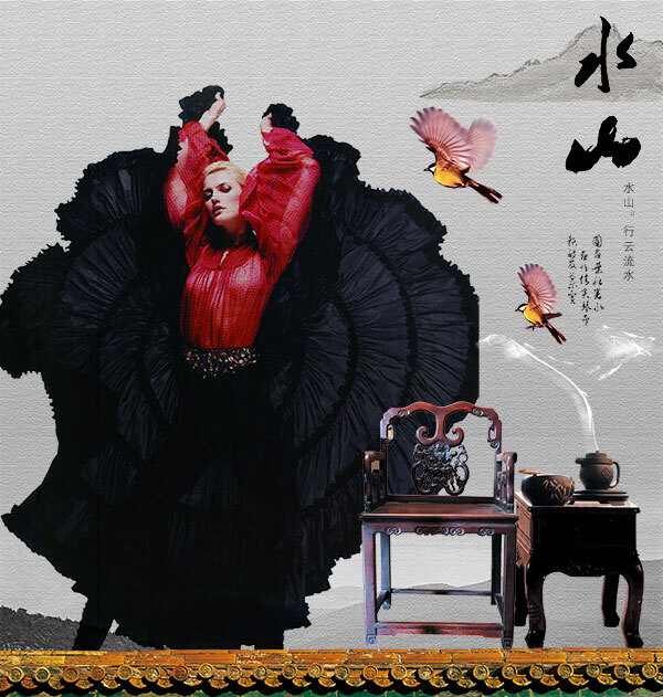 中国风服装封面海报
