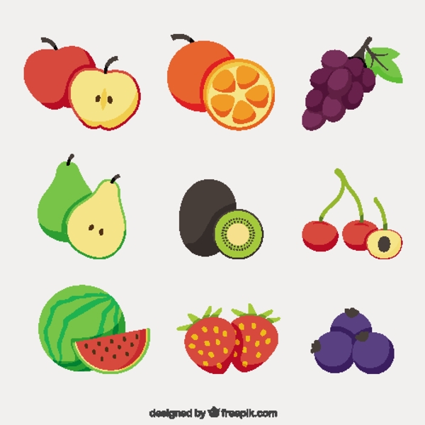 平面设计中美味水果的选择