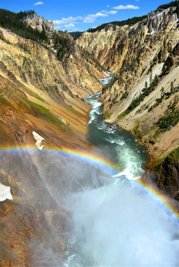 山谷河流彩虹图片