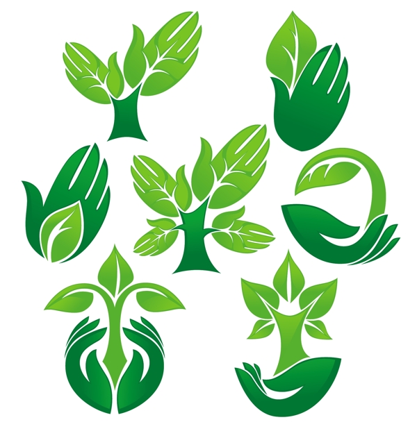 绿色环保手心logo图片