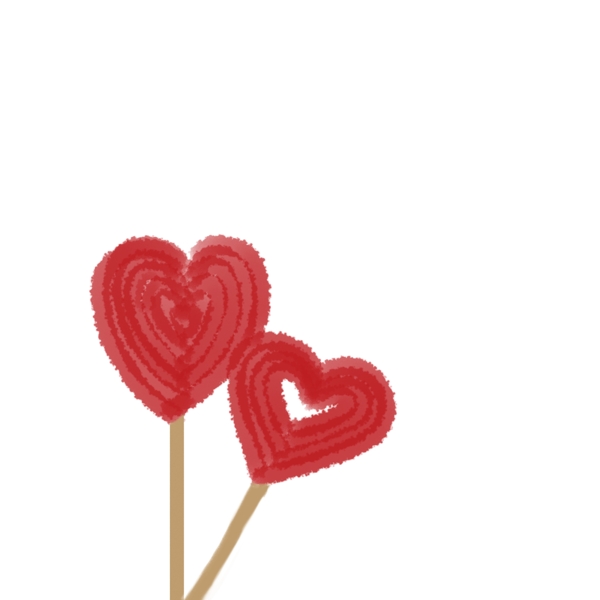 情人节红色可爱装饰棒棒糖爱心