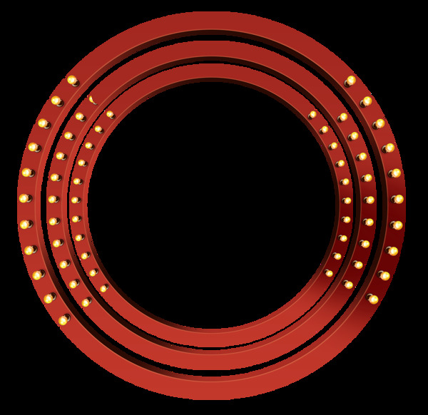 创意红色发光圆圈png元素