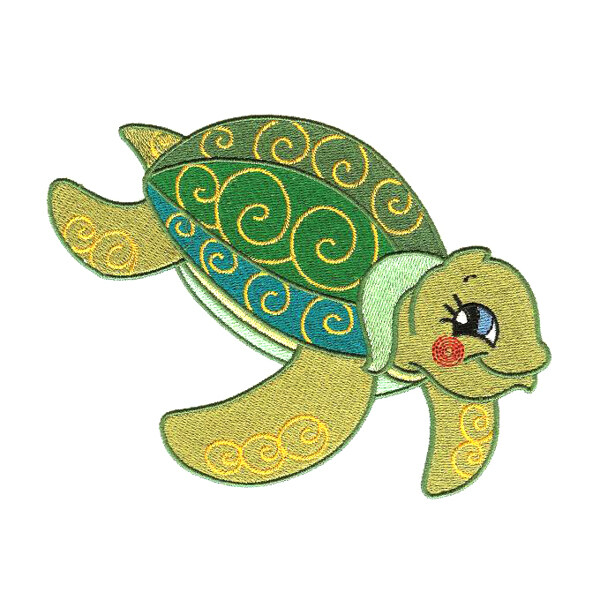 绣花海洋动物拟人化海龟免费素材