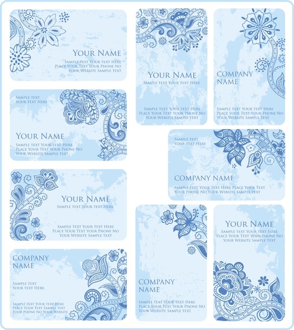 欧式花纹花朵花卡名片卡片图片