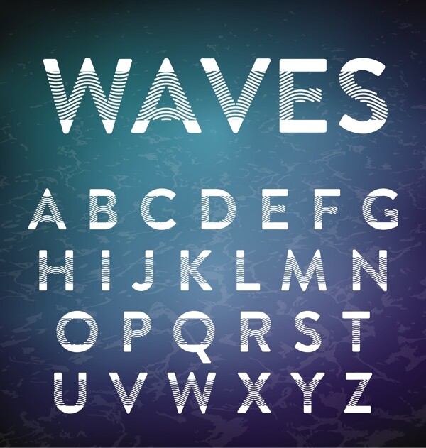 抽象波浪纹理字母设计