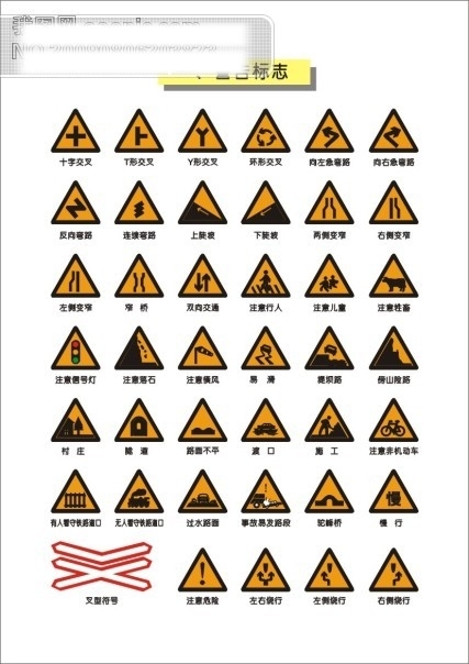 交通警告标志.cdr