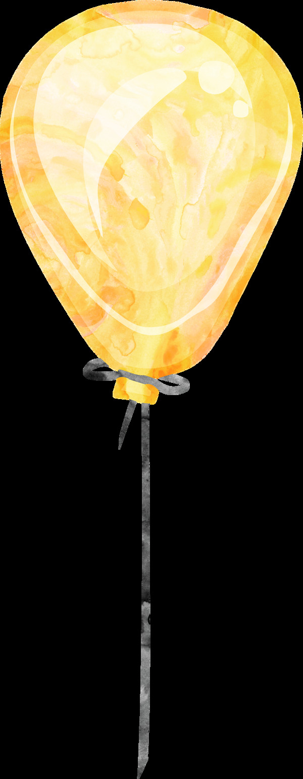 黄色气球卡通透明素材