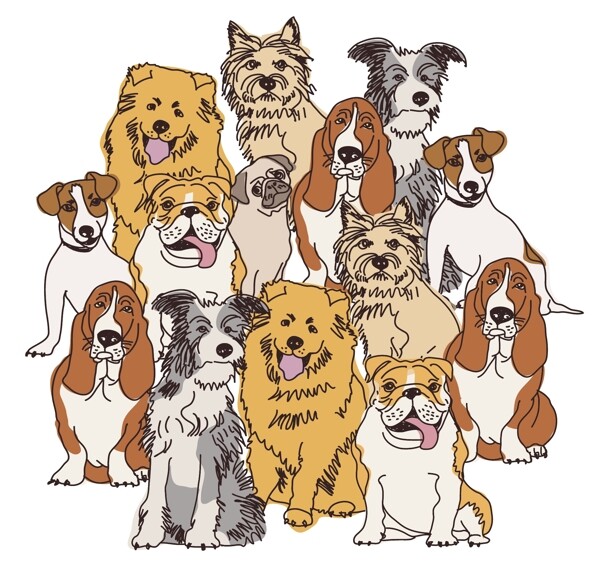 卡通手绘狗可爱小狗狗卡通图片