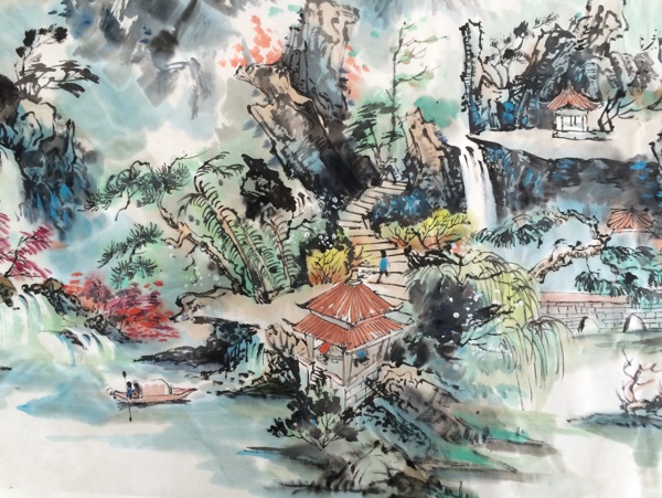 张晓辉中国画山水画图片