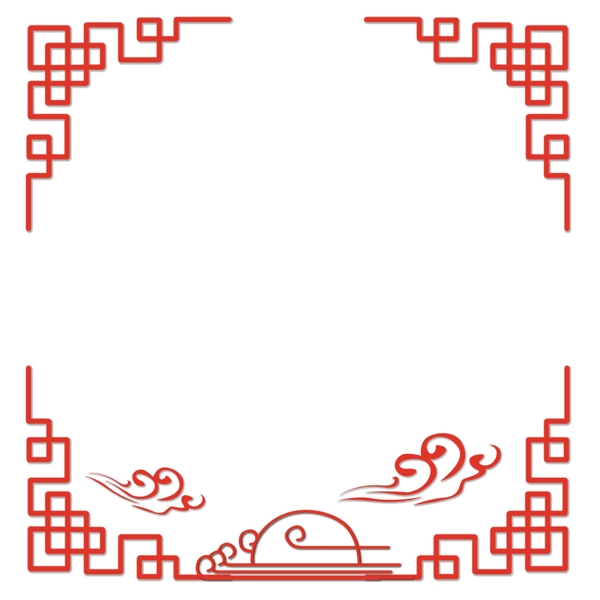 中国风古典风格扁平风格边框素材矢量图