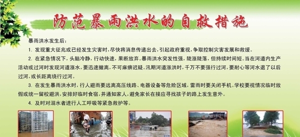 防范暴雨洪水的自救措施图片