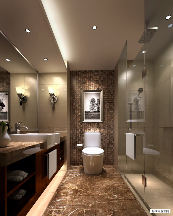 酒店室内设计卫生间效果图制作图片