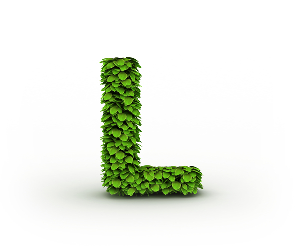 绿叶立体字母L