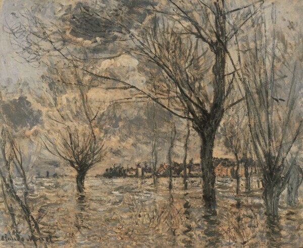 InondationdelaSeine脿Vetheuil1881法国画家克劳德.莫奈oscarclaudeMonet风景油画装饰画